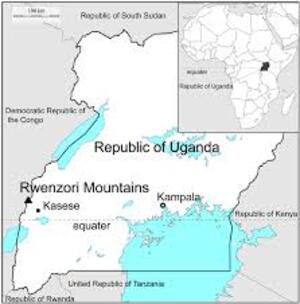 The map of mount Rwenzori.